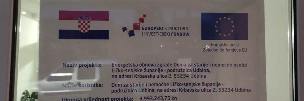 Slika Plakata energetske obnove objekta Doma u Udbini