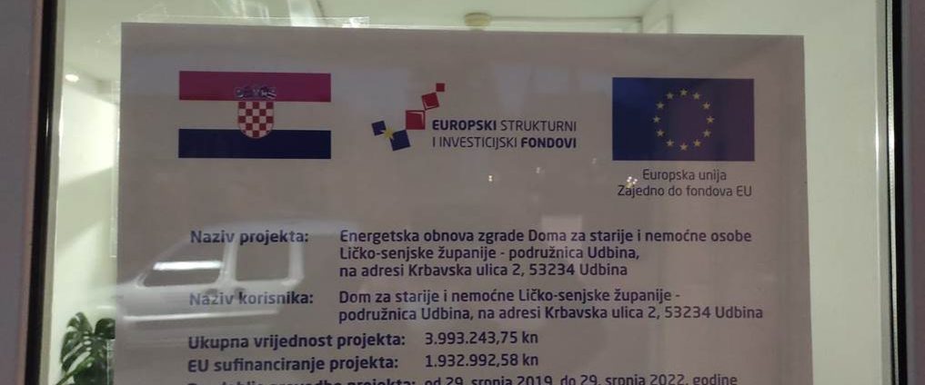 Slika Plakata energetske obnove objekta Doma u Udbini